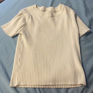 White ribbed crop top